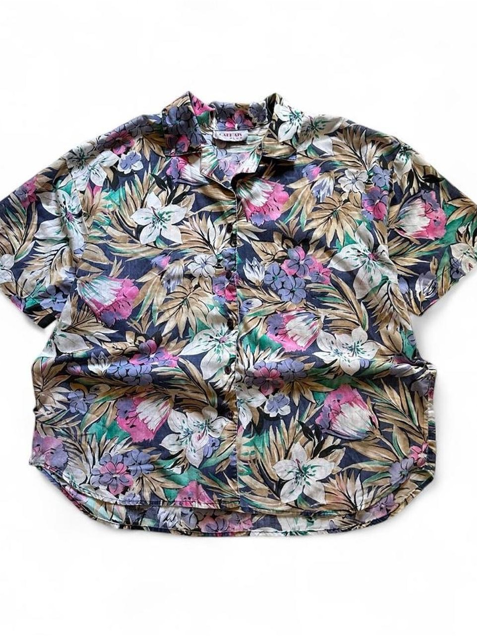 Vintage 1990s Floral Short-Sleeve Button-Up Shirt - Multicolor 2x/3x